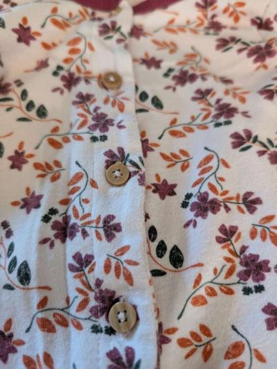 Baby flowery pink sleepsuit with feet and headband - Thumbnail 2