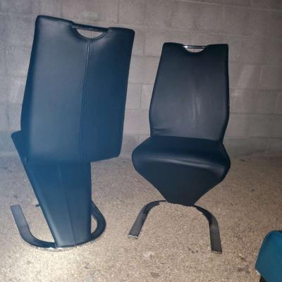 Black Faux Leather Contemporary Chairs