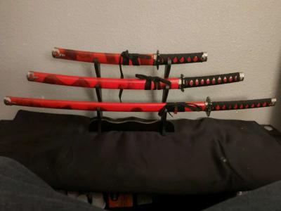 Complete 3 Piece Samurai Sword Set - Thumbnail 1