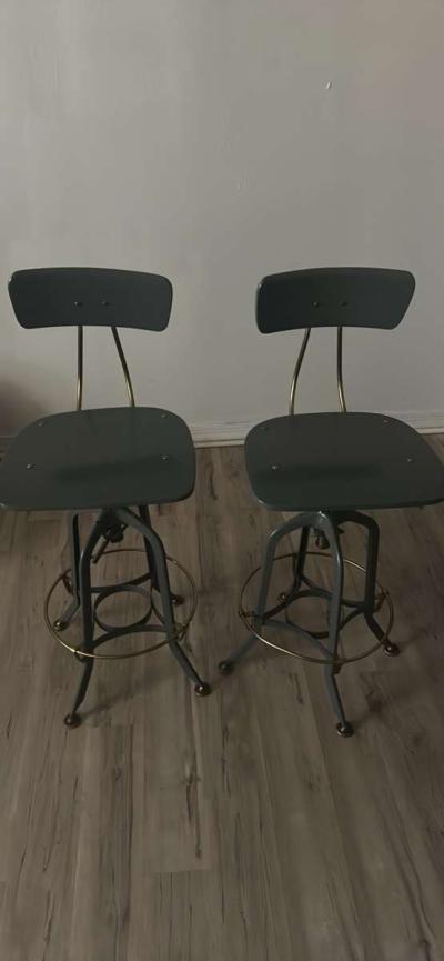 Restoration Hardware Vintage Bar Stools - Thumbnail 2