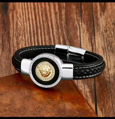 NEW 19CM FASHION LION PATTERN BRACELET MW  ZIRCONIA STONS ST - Thumbnail 2