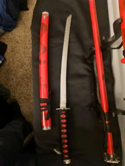 Complete 3 Piece Samurai Sword Set - Thumbnail 3