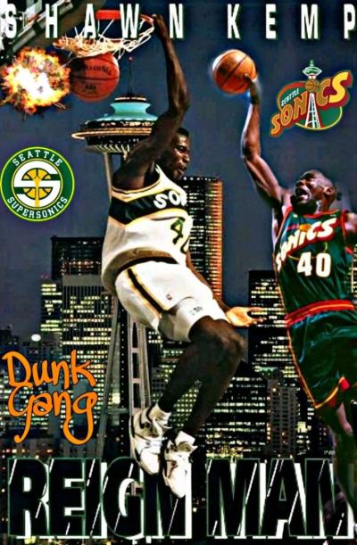 NEW SHAWN KEMP REIGNMAN SONICS SELF CREATED ORIGINAL POSTER