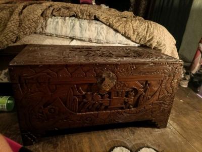 19 centrery Chinese antique hand carved chompras wooden ches - Thumbnail 2