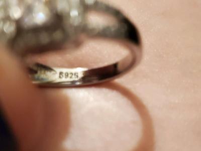 925 Sterling Silver Diamond Ring - Thumbnail 3