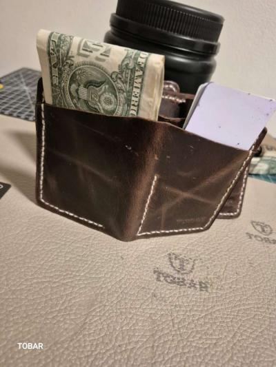 leather wallet rustic style - Thumbnail 4