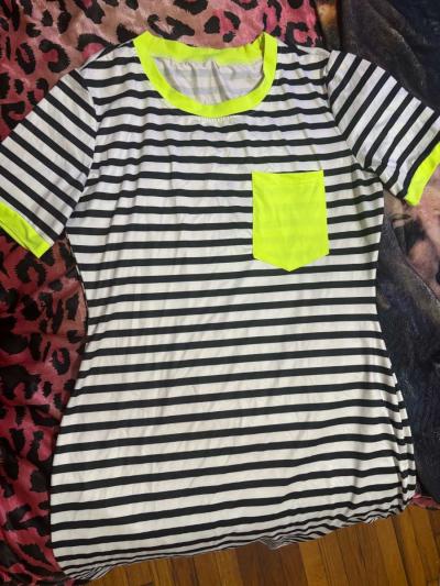 striped green mini dress - Thumbnail 3