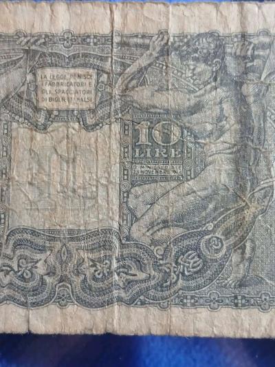 1944 10 Lire banknote from Italy - Thumbnail 3