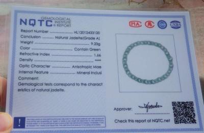 Certificate Jadeite Jade Green chain link knotted Bracelet - Thumbnail 6