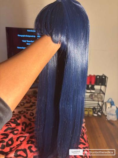 Blue bang wrap wig - Thumbnail 6