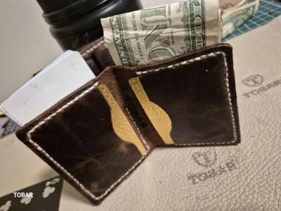 leather wallet rustic style - Thumbnail 3