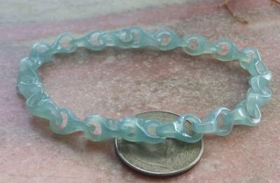 Certificate Jadeite Jade Green chain link knotted Bracelet - Thumbnail 5