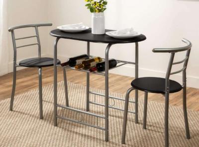 3Piece Wooden Round Table Chair Set - Thumbnail 4