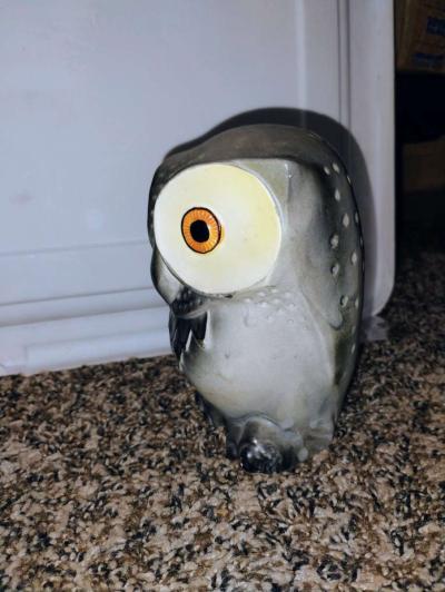 vintage Lefton brand ceramic Barn owl coin bank 1960s1970s - Thumbnail 2