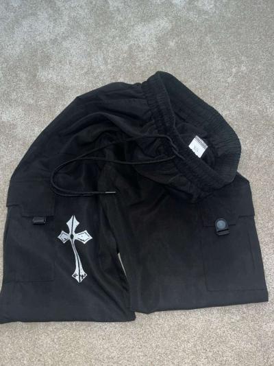 Y2K Cross Graphic  White Cargo Pants Size XS - Thumbnail 4
