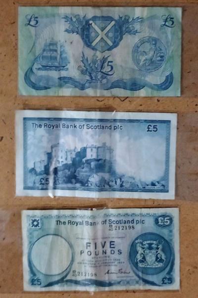 4 one pound and 3 five pound banknotes from Scotland - Thumbnail 4