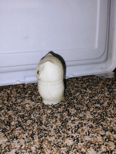 vintage avon screech owl milk glass perfume jar in amazing - Thumbnail 3