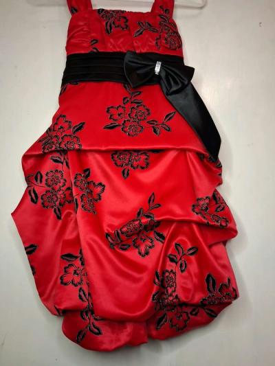 Girls szM Red and black Formal dress - Thumbnail 6