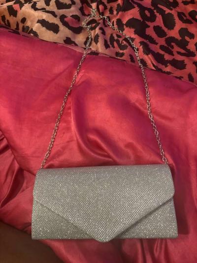 gray silver clutch purse - Thumbnail 2