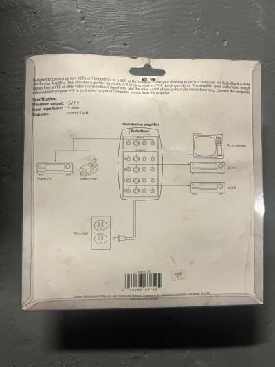 Radio Shack Video Distribution Amplifier AudioVideo InputOut - Thumbnail 2