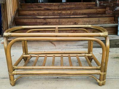 VINTAGE MCM RATTAN Bamboo Coffee Table Ottoman Bench Frame S - Philadelphia, Pennsylvania