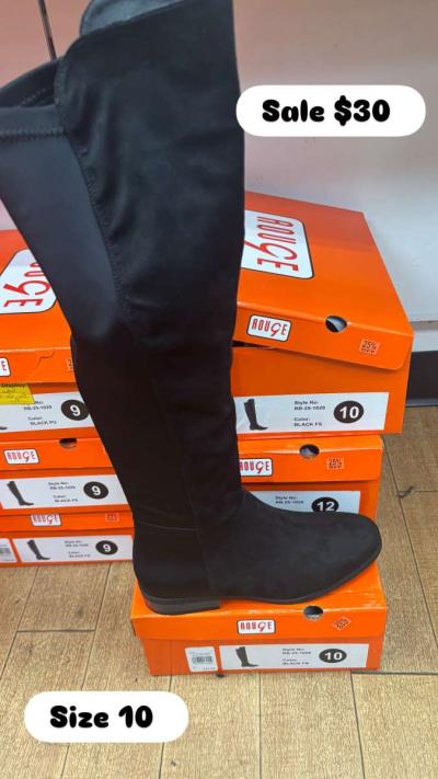 black high knee boots - Thumbnail 1
