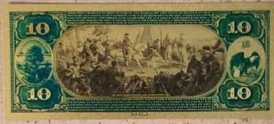 24 Karat Gold 1889 USA Ten Dollar Bill - Thumbnail 2