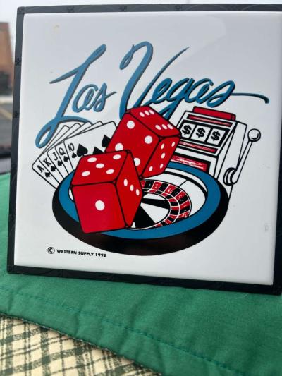 vintage Las Vegas souvenir plaque with original frame - Cincinnati, Ohio