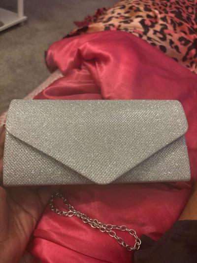 gray silver clutch purse - Thumbnail 1