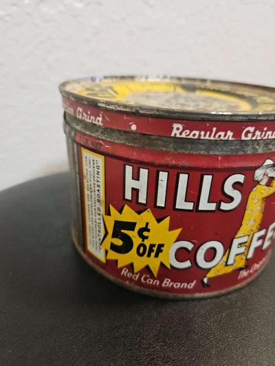 Vintage Hills Bros Tin Coffee Can - Thumbnail 2