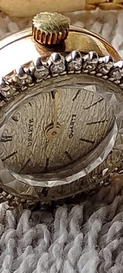 14 karat gold diamond Geneva quartz watch for ladies - Thumbnail 2