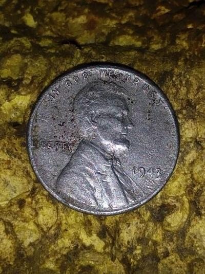 1943 Steel Penny S mint ERROR COIN GHOST 4 ON DATE MINT MARK - Thumbnail 1