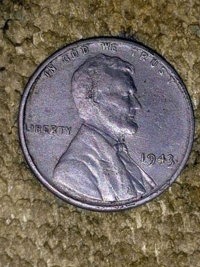 1943 STEEL PENNY NO MINT MARK - Thumbnail 1