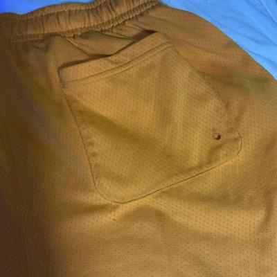 Nike Mens L yellow orange basketball mesh shorts - Thumbnail 4