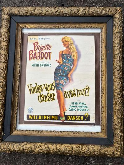 Brigitte Bardot Original 1950s Movie poster Framed - Thumbnail 3