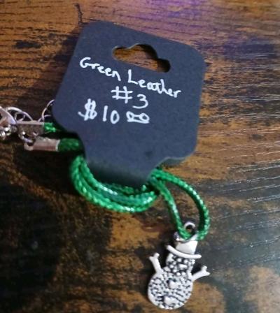 Green Leather Christmas Necklace pt1 - Thumbnail 3