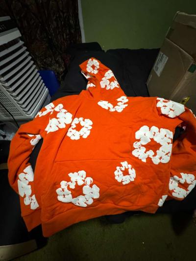 Orange Denim Tear Hoodie - Thumbnail 1