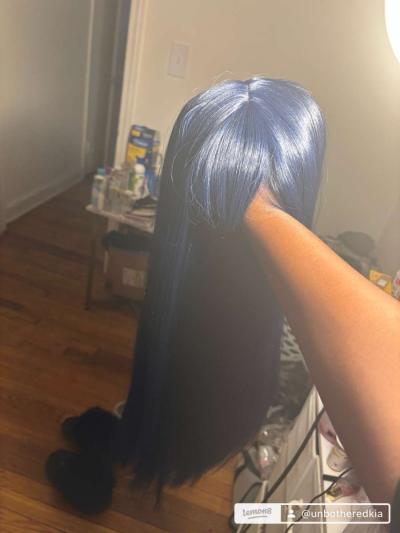 Blue bang wrap wig - Thumbnail 1