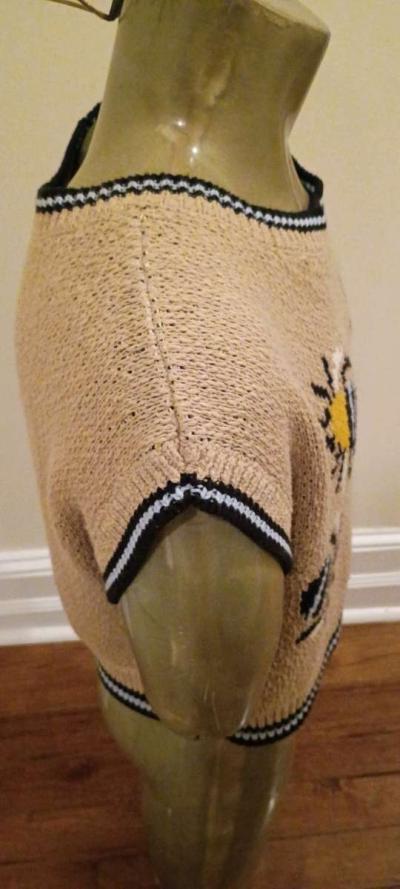 Anthropologie Maeve Sarah Gordon Bee Knit Cropped Sweater Ve - Thumbnail 6