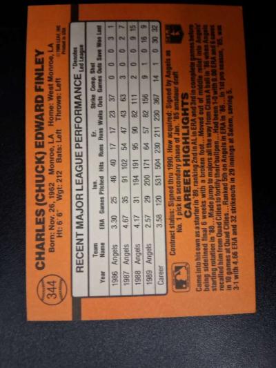 Chuck Finley card 344 - Thumbnail 2