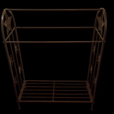 Rustic Metal Quilt Rack 3Tier Display Stand Western Star Tex - Thumbnail 3