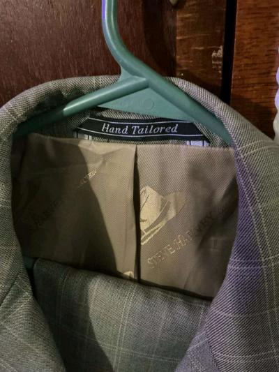 Mens Steve Harvey Gray Plaid Suit - Thumbnail 3