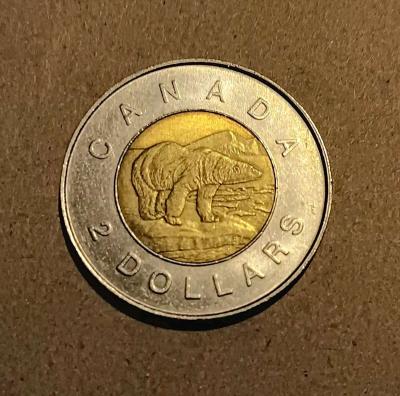 1996 2 Dollar Canadian Queen Elizabeth coin