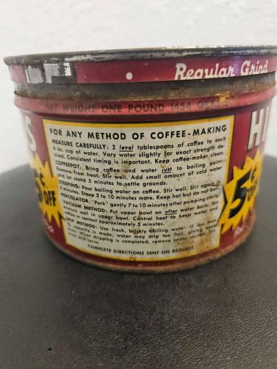 Vintage Hills Bros Tin Coffee Can - Thumbnail 5