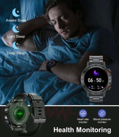 Mens Smart Watch with a Black Stainless Steel band - Thumbnail 5