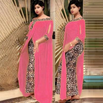 Sexy leopard printed Dashiki African Maxi Women Dress - Thumbnail 2