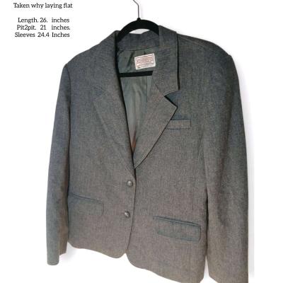 vintage size 16 Pendleton grey skirt suit 100 virgin wool - Thumbnail 2