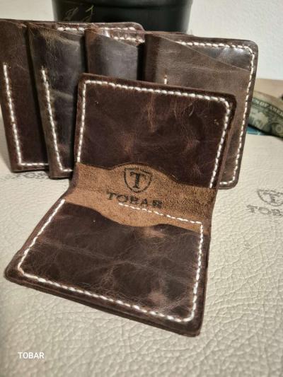 leather wallet rustic style - Thumbnail 2