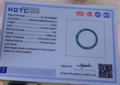 Certificate Jadeite Jade Green Ring Old Money Coin size6 - Thumbnail 6