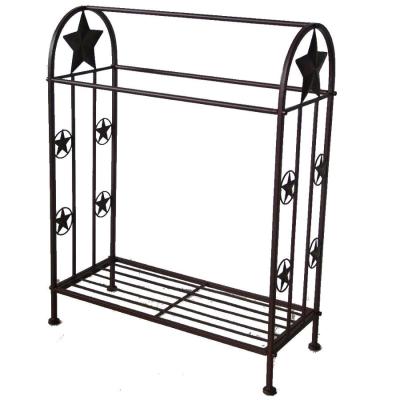 Rustic Metal Quilt Rack 3Tier Display Stand Western Star Tex - Thumbnail 1